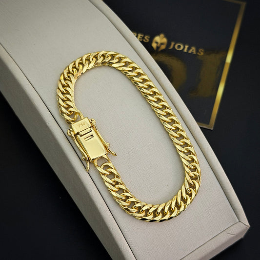Pulseira Grumet Dupla 10mm Banhada a Ouro 18K