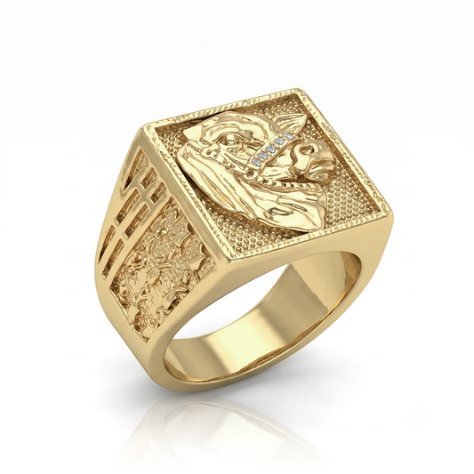 Anel Boi Nelore Banhado a Ouro 18K