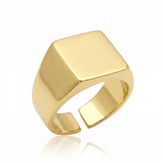 Anel Liso M Banhado a Ouro 18K