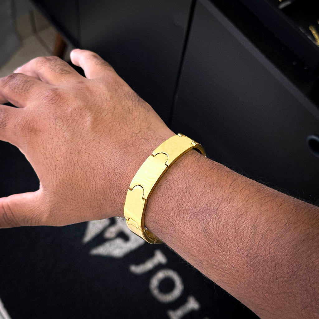 Bracele NY 13mm Banhada a Ouro 18K