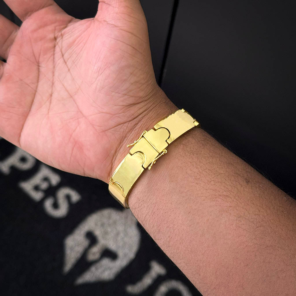 Bracele NY 13mm Banhada a Ouro 18K