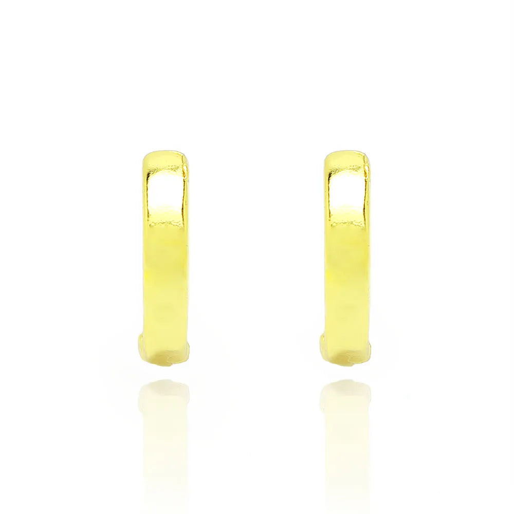 Brinco Argola Liso Banhado a Ouro 18K