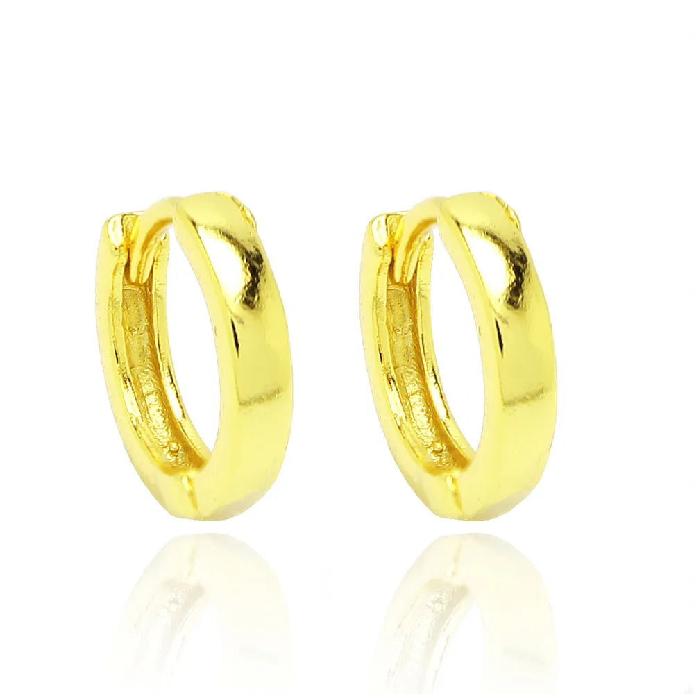 Brinco Argola Liso Banhado a Ouro 18K