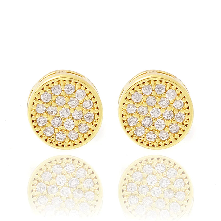 Brinco Redondo Cravejado Banhado a Ouro 18K
