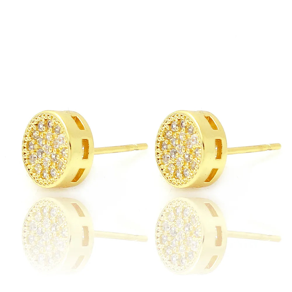 Brinco Redondo Cravejado Banhado a Ouro 18K