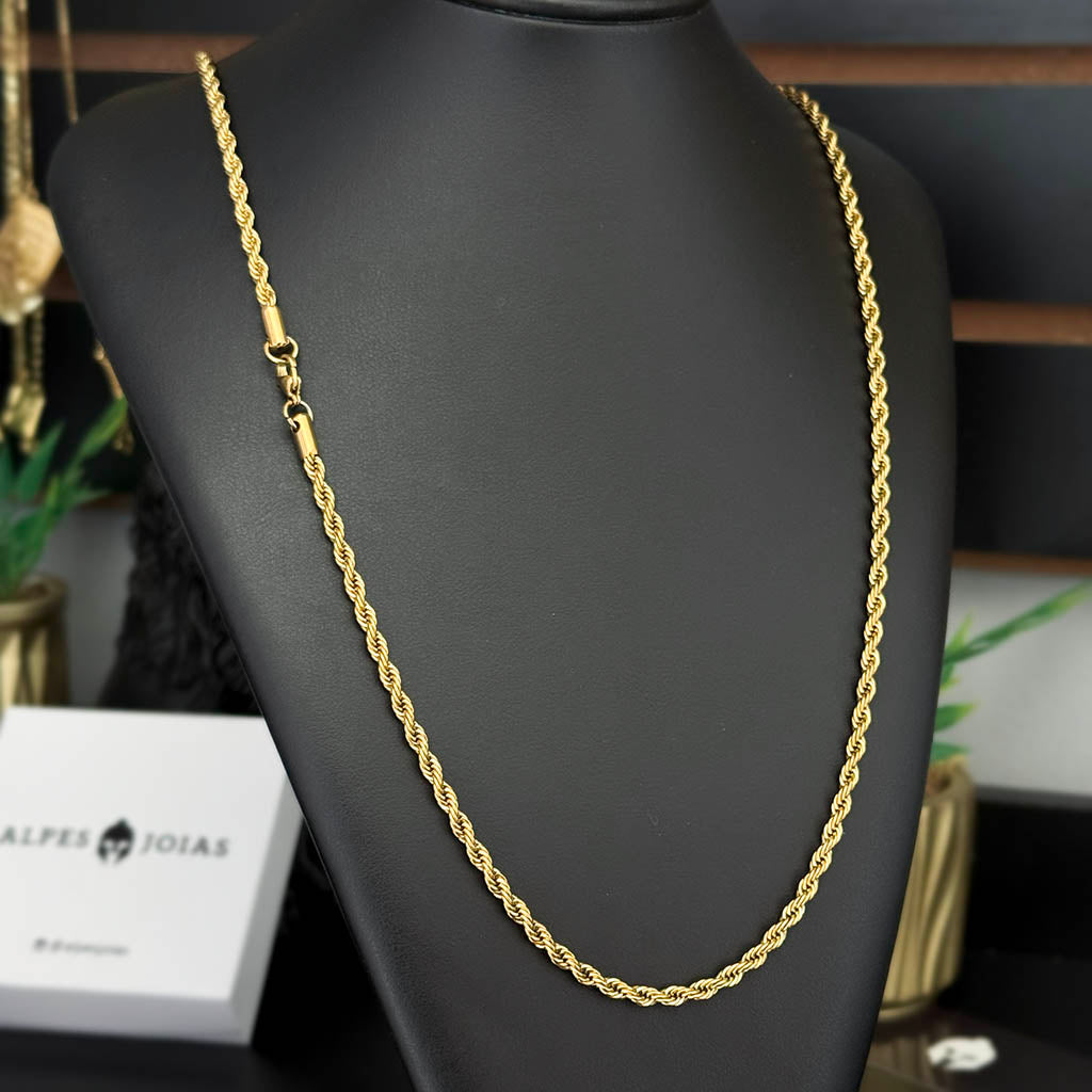 Corrente Baiana 5mm Banhada a Ouro 18K