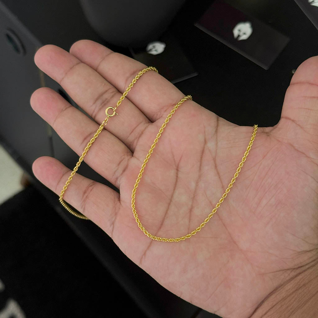 Corrente Baiano 2mm Banhado a Ouro 18K