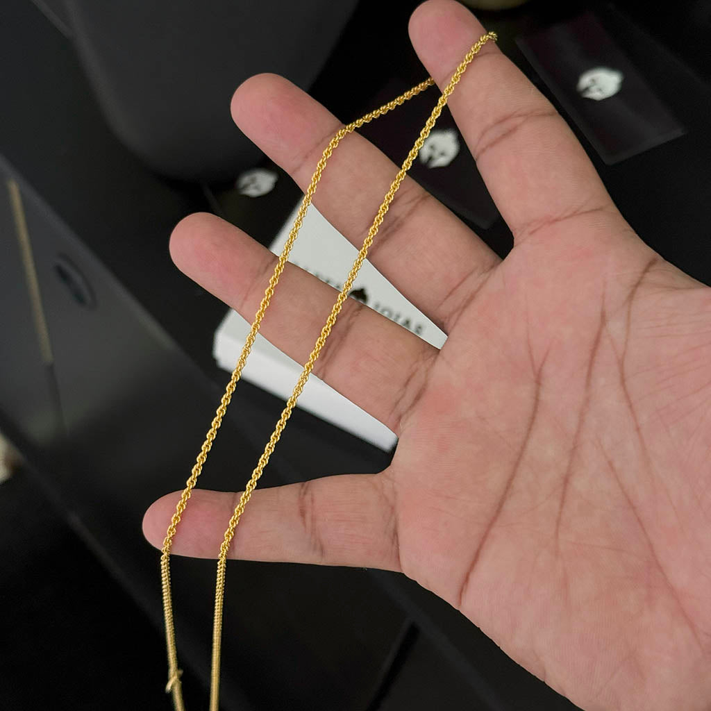 Corrente Baiano 2mm Banhado a Ouro 18K