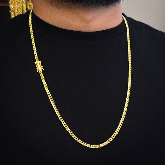 Corrente Cuban 4mm Banhado a Ouro 18K