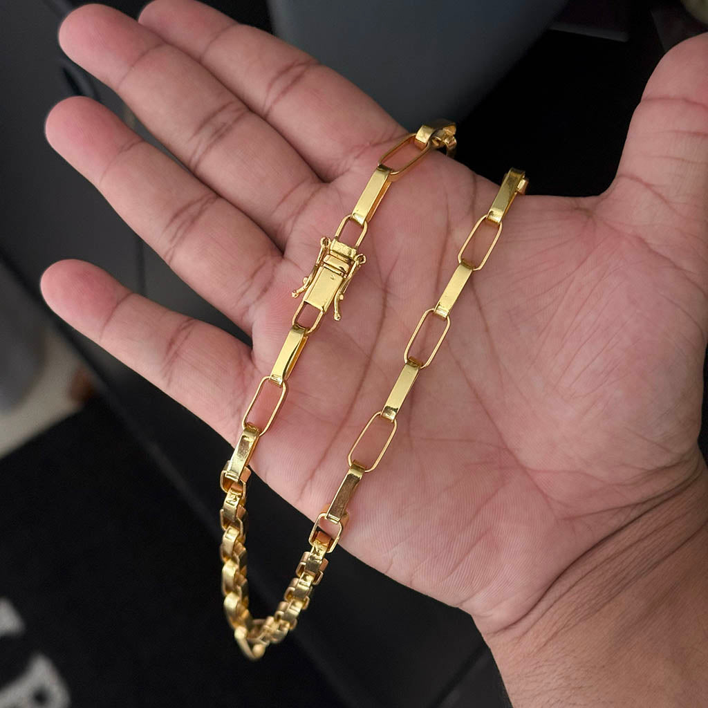 Corrente Elo Alongado 8mm Banhada a Ouro 18K