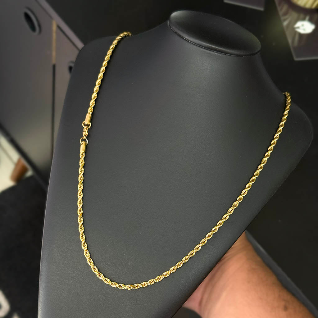 Corrente Baiana 5mm Banhada a Ouro 18K