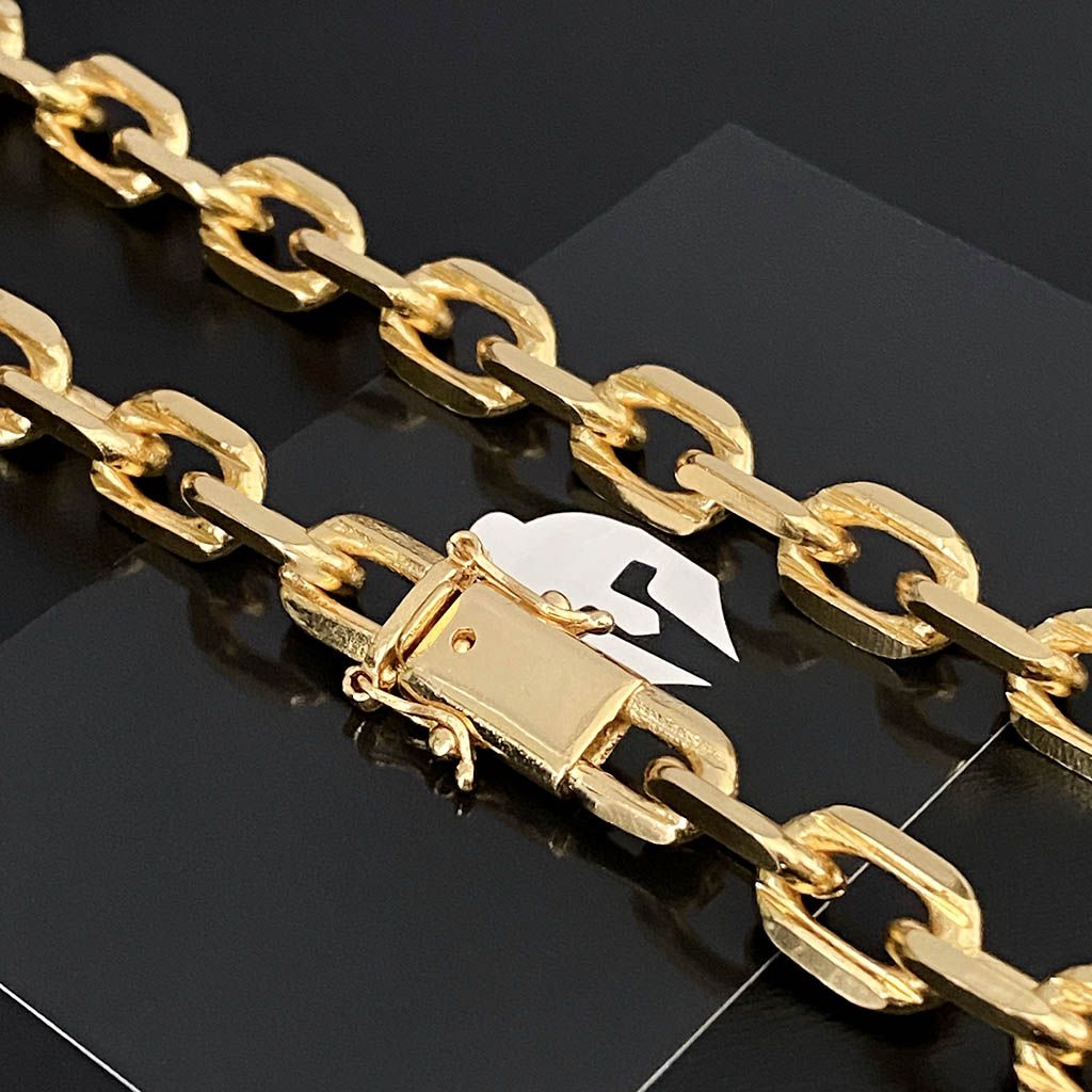Corrente Cadeado 10mm Banhada a Ouro 18K