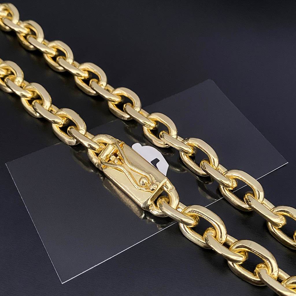 Corrente Cadeado 12mm Banhada a Ouro 18K