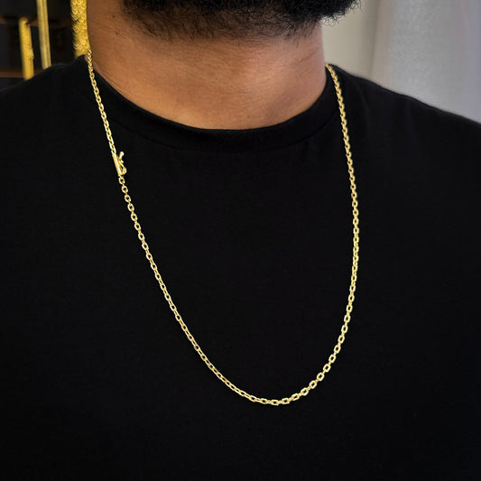Corrente Cadeado 2mm Banhada a Ouro 18K