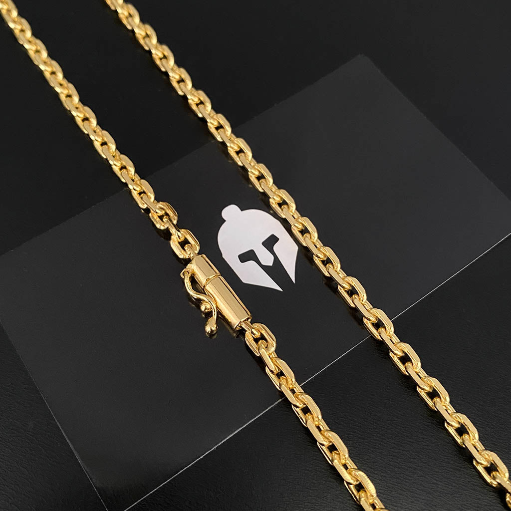 Corrente Cadeado 4mm Banhada a Ouro 18K