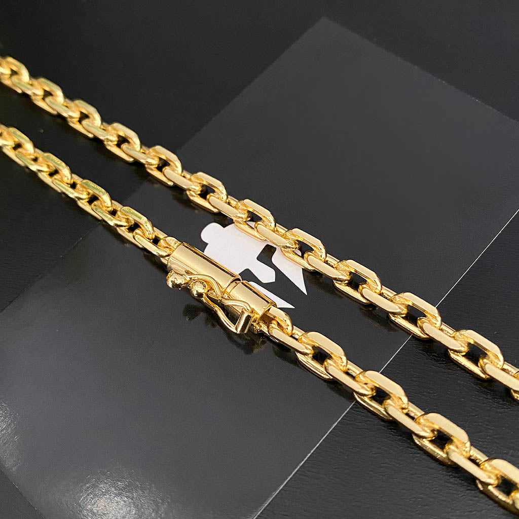 Corrente Cadeado 5mm Banhada a Ouro 18K