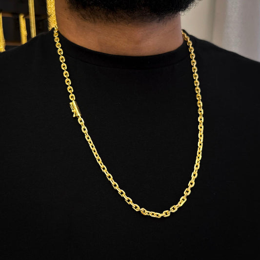 Corrente Cadeado 5mm Banhada a Ouro 18K