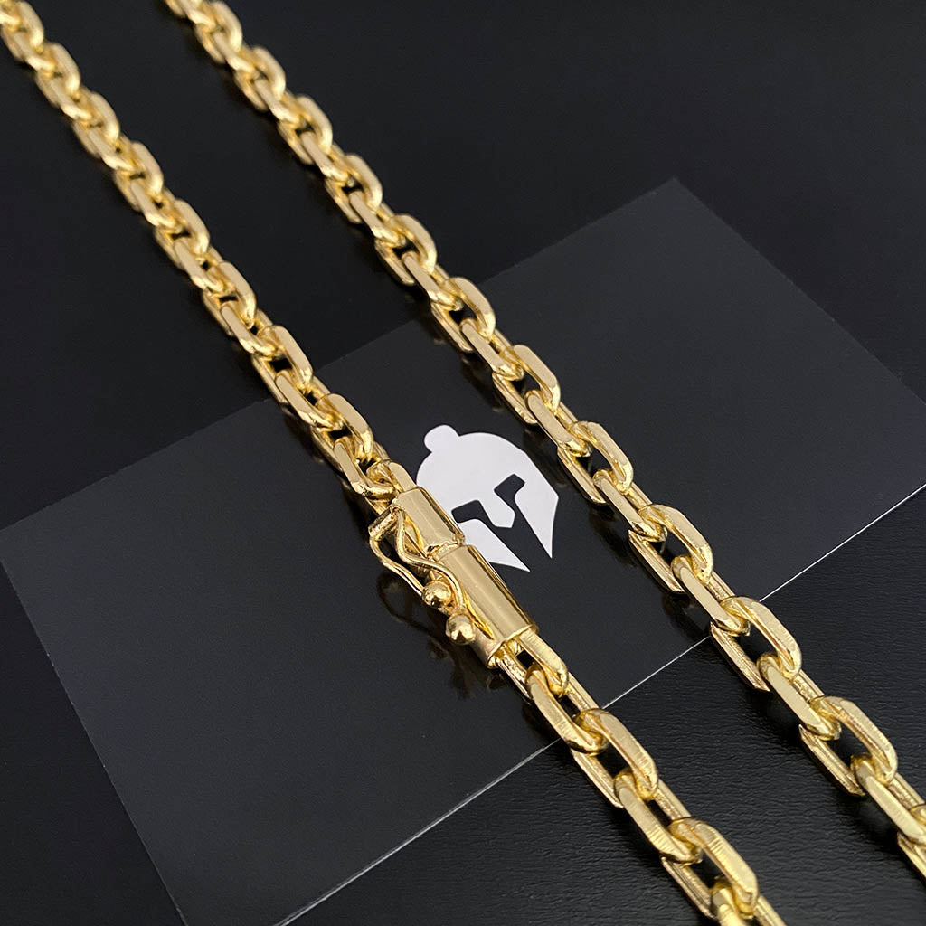 Corrente Cadeado 6mm Banhada a Ouro 18K