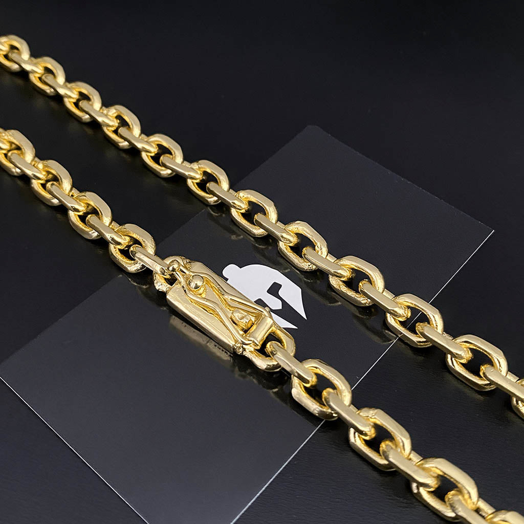Corrente Cadeado 8mm Banhada a Ouro 18K