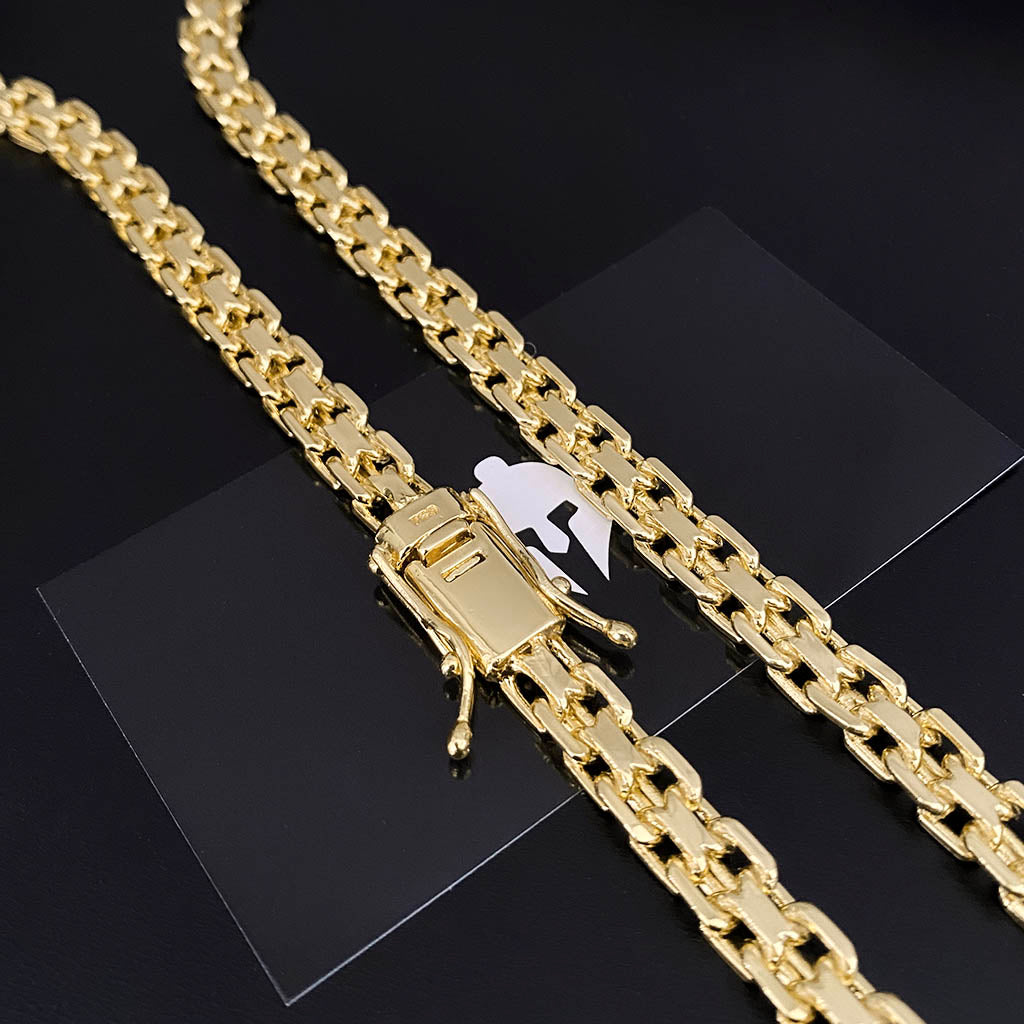 Corrente Cadeado Duplo 10mm Banhada a Ouro 18K