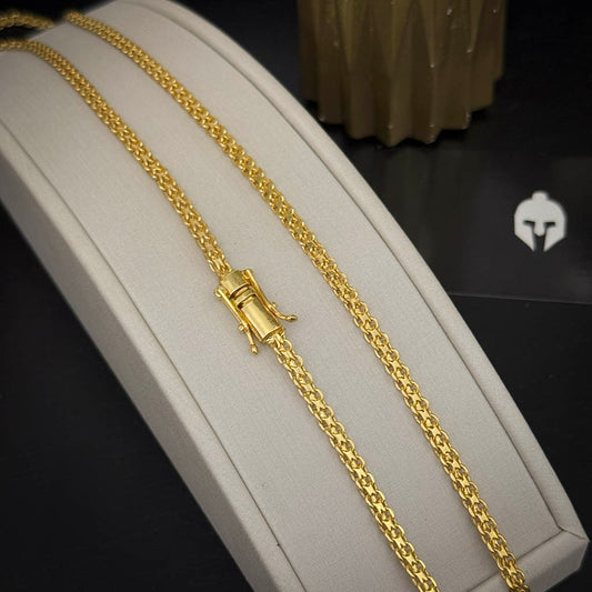 Corrente Cadeado Duplo 4mm Banhada a Ouro 18K