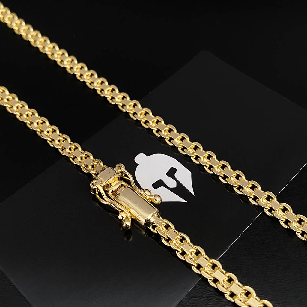 Corrente Cadeado Duplo 6mm Banhada a Ouro 18K