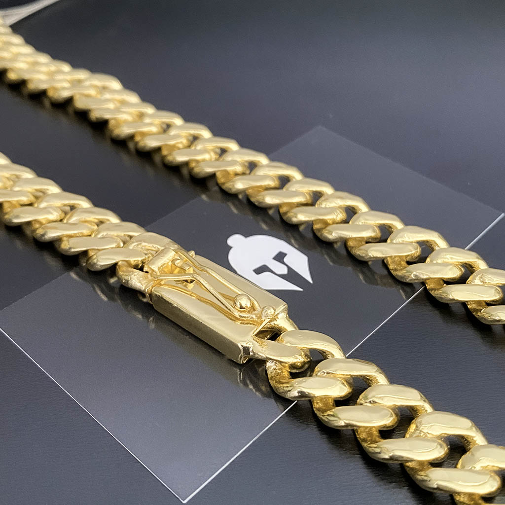 Corrente Cubana 12mm Banhada a Ouro 18K