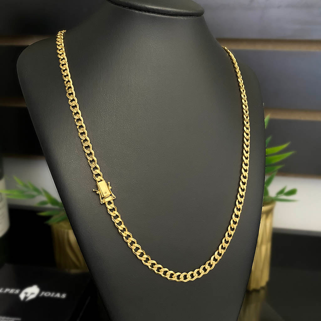 Corrente Cubana 6mm Banhada a Ouro 18K