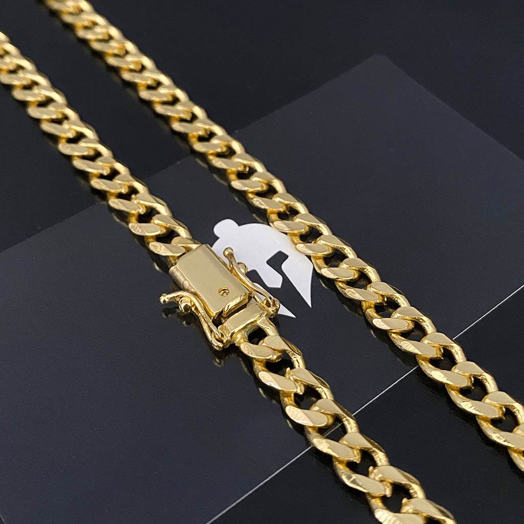 Corrente Cubana 6mm Banhada a Ouro 18K