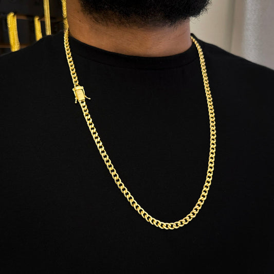 Corrente Cubana 6mm Banhada a Ouro 18K