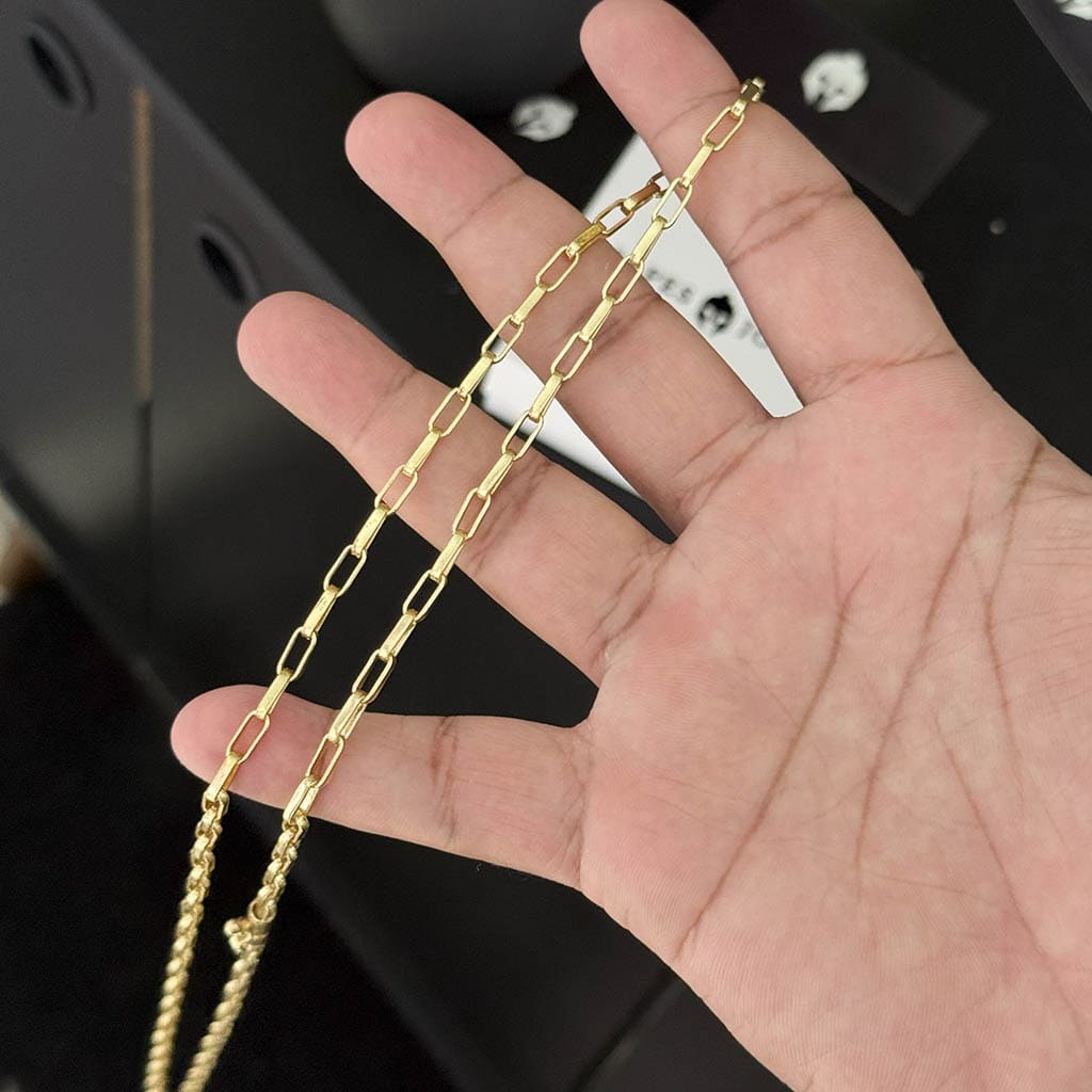 Corrente Elo Alongado 4mm Banhado a Ouro 18K