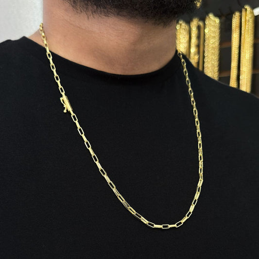 Corrente Elo Alongado 4mm Banhado a Ouro 18K