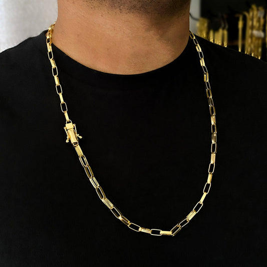 Corrente Elo Alongado 5mm Banhada a Ouro 18K