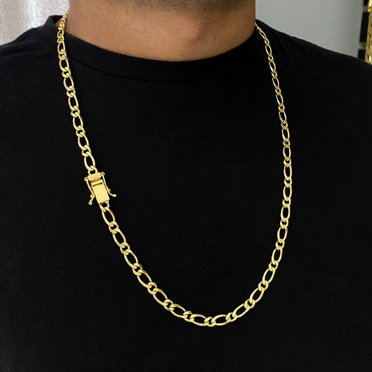 Corrente Fígaro 1x1 5mm Banhada a Ouro 18K