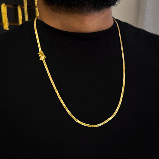 Corrente Flat 4mm Banhada a Ouro 18K