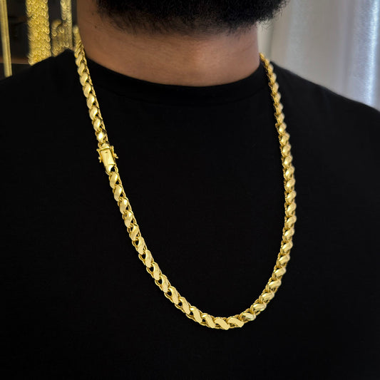 Corrente Friso S 8mm Banhada a Ouro 18K