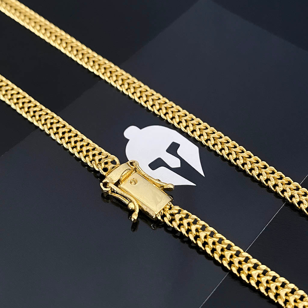 Corrente Lacraia 5mm Banhada a Ouro 18K