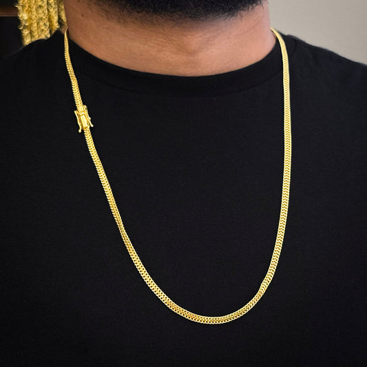 Corrente Lacraia 5mm Banhada a Ouro 18K