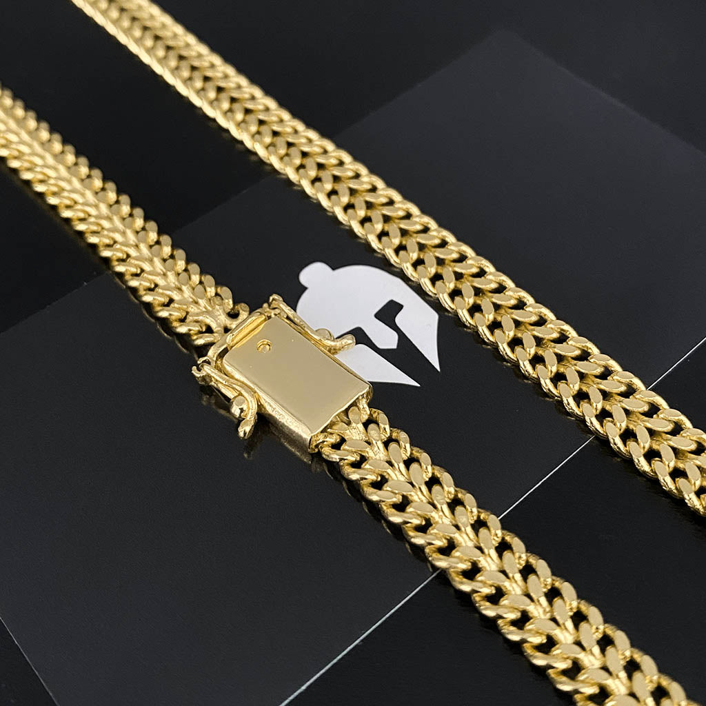 Corrente Lacraia 8mm Banhada a Ouro 18K