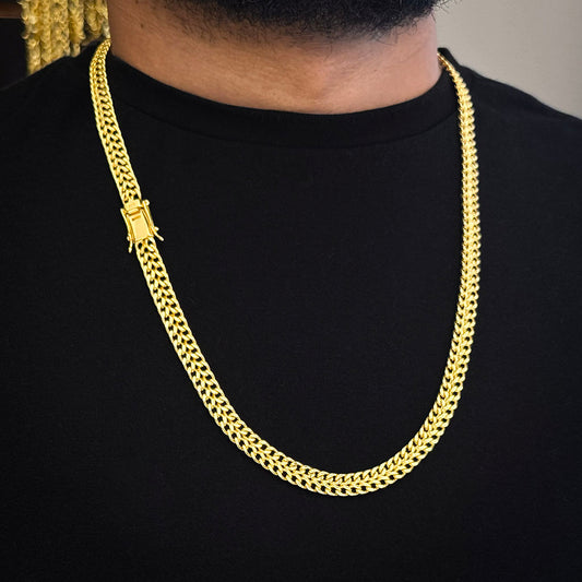 Corrente Lacraia 8mm Banhada a Ouro 18K