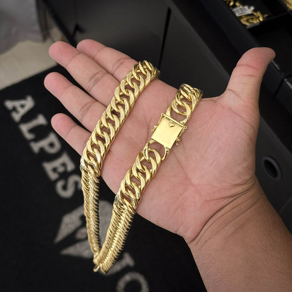 Corrente Maciça 18mm Banhado a Ouro 18K