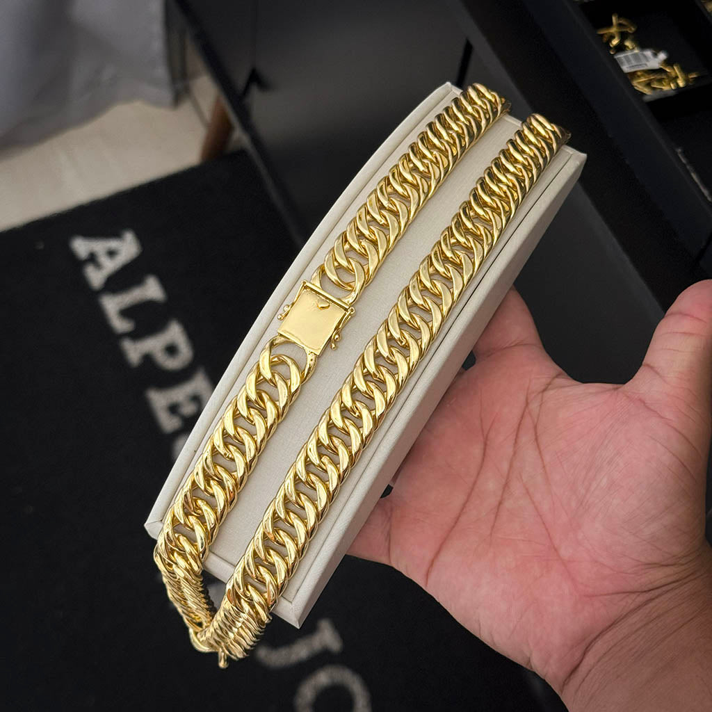 Corrente Maciça 18mm Banhado a Ouro 18K