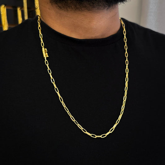 Corrente Meia Cana 4mm Banhada a Ouro 18K