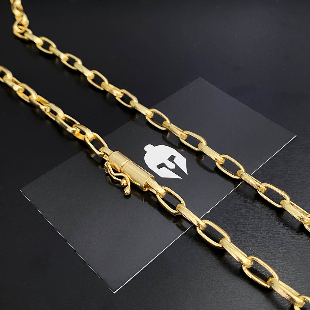 Corrente Meia Cana 6mm Banhada a Ouro 18K
