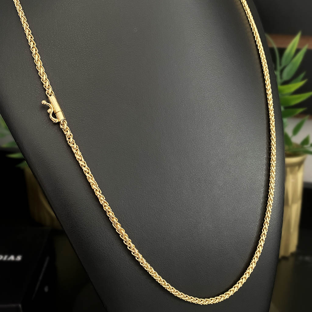 Corrente Peruana 3mm Banhada a Ouro 18K