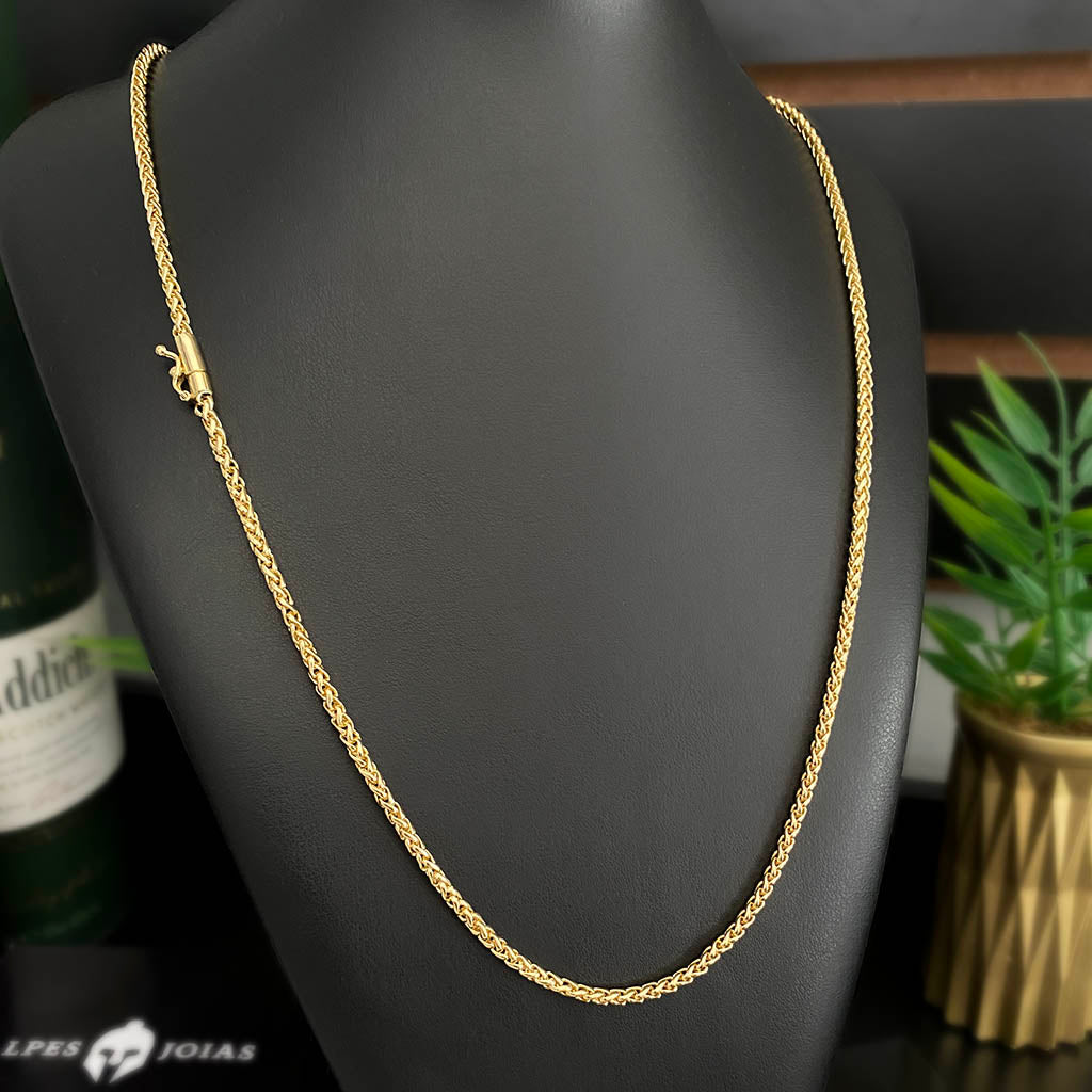 Corrente Peruana 3mm Banhada a Ouro 18K