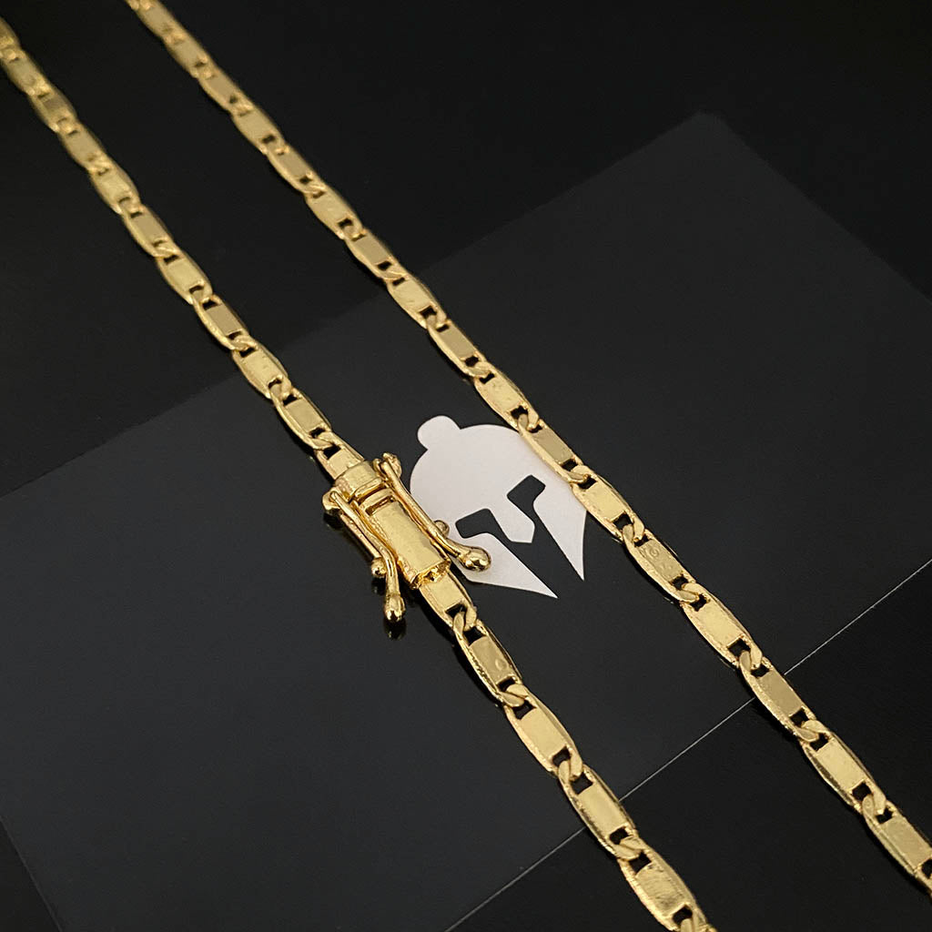 Corrente Piastrini 3mm Banhada a Ouro 18K