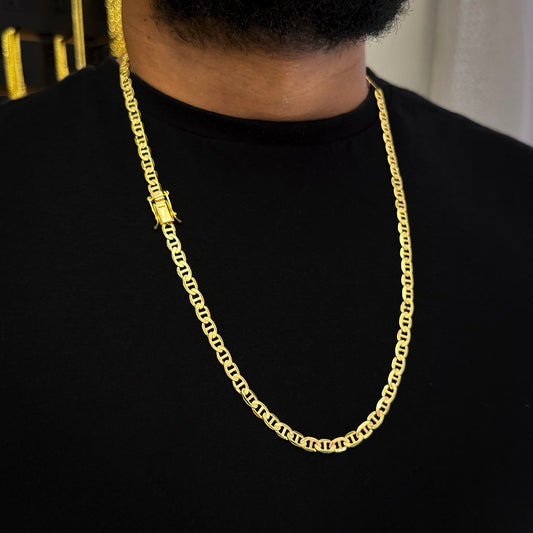 Corrente Piastrini 6mm Banhada a Ouro 18K