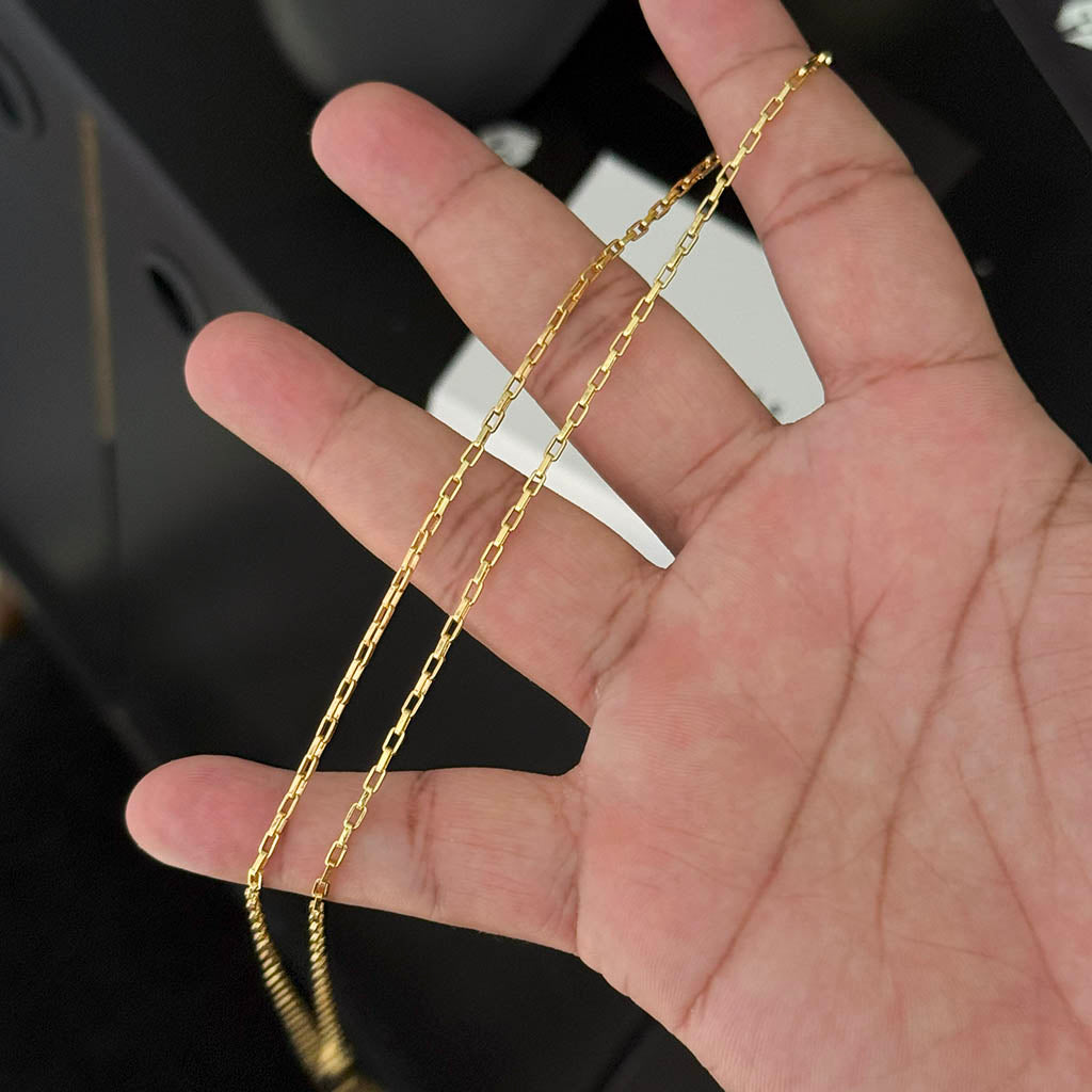 Corrente + Pulseira Tijolinho 1,5mm Banhado a Ouro 18K