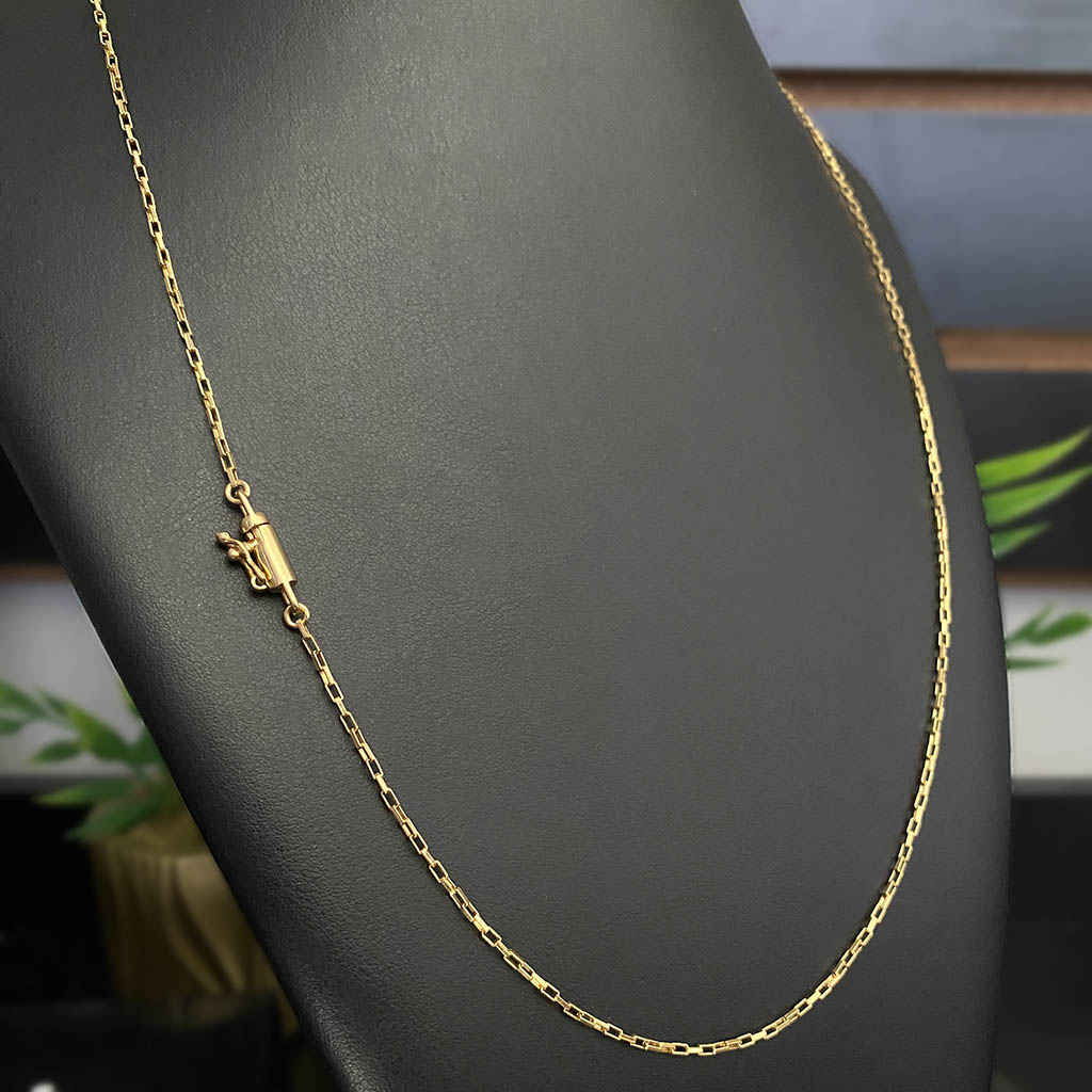 Corrente Tijolinho 1mm Banhada a Ouro 18K